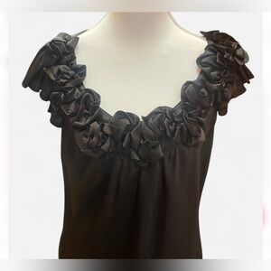 Spense‎ Black Ruffled Blouse